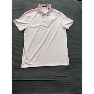 G/Fore Polo Shirt Mens Large Pink Amour Striped Golf Performance Lightweight New
